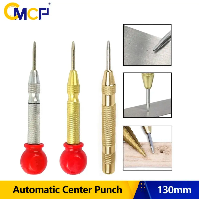 CMCP 130mm Automatic Center Pin Punch Woodworking Tools Drill Bit Metal Drills Center Pin Punch Spring Loaded Dent Marker