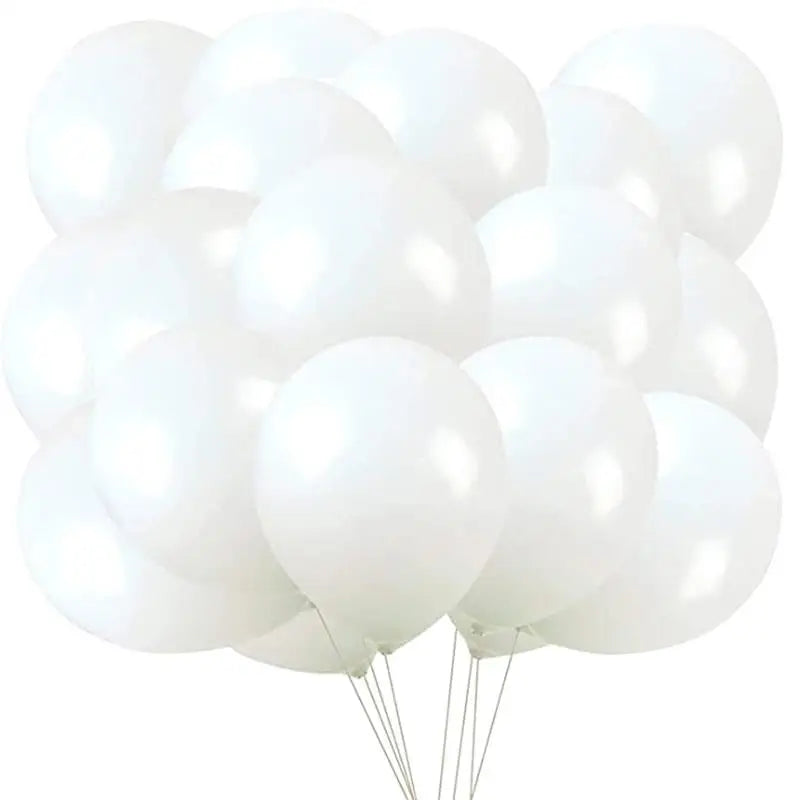 100Pcs Bulk Wedding Decor Round White Balloon Birthday Balloons Men Set 25.4X25.4X25.4CM Party Emulsion Decorations Indoor Man