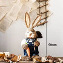 46cm Straw Woven Bunny Straw Rabbit Decoration Ornament Easter Holiday Decors Sculptures & Statuette Yard Party Home Supply