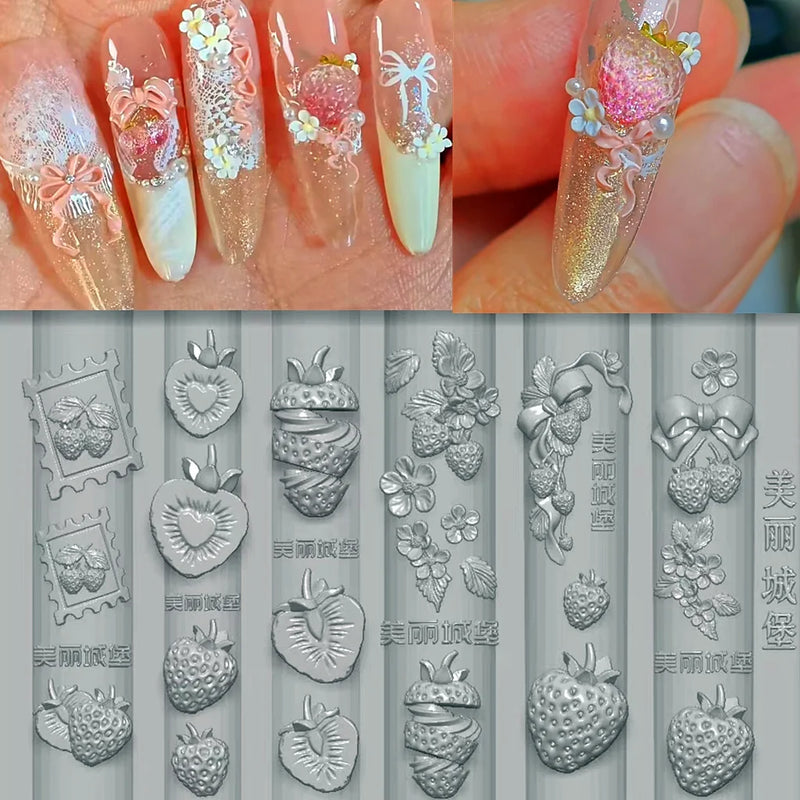 1Pc Cream Skirt Lace Heart  3D Acrylic Mold Nail Art Decorations  DIY Design Silicone Decorated  Nail Art Templates Nails  Mold