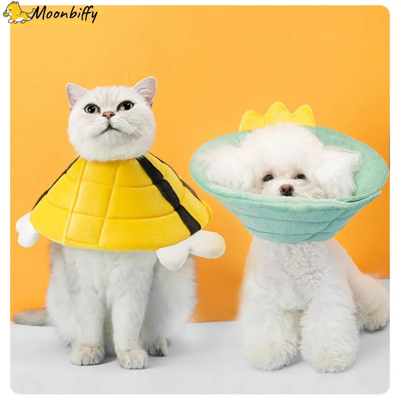 Pet Cat Dog Elizabeth Circle Cute Bee Carrot Shaped Collar Cone Recovery Cotton Wound Adjustable Dogs Protective Neck Collar