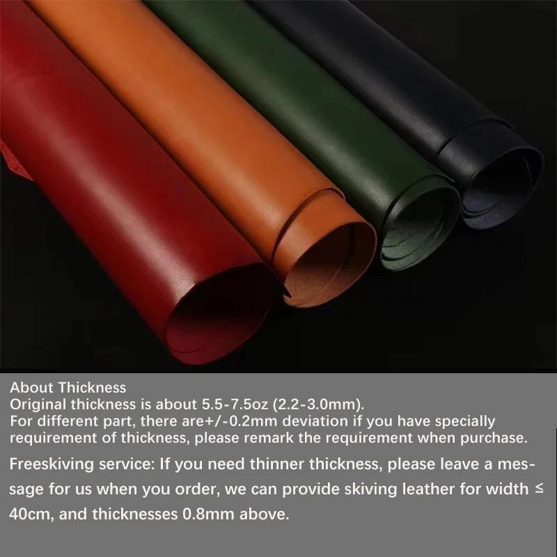 WUTA 30x60cm Top Quality New Waxed Bull Vegetable Tanned Leather Piece DIY Genuine Leather Material Full Grain Cowhide