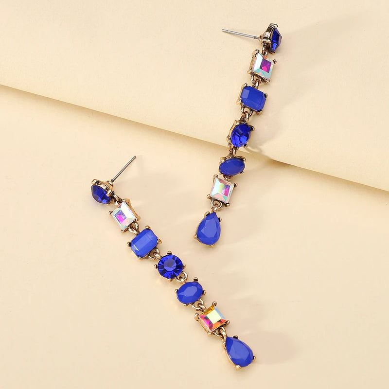 Elegant Cute Teardrop Fashion Shiny Rhinestone Wedding Party Pendant Jewelry Luxury Design Charm Dangle Earrings For Women Gift