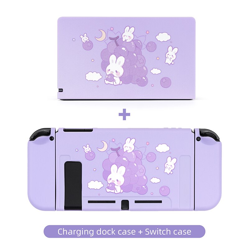 GeekShare Nintendo Switch Case Grape Rabbit Cute Purple Fairy League Soft TPU Cover Back Girp Shell For Nintend Switch Accessory