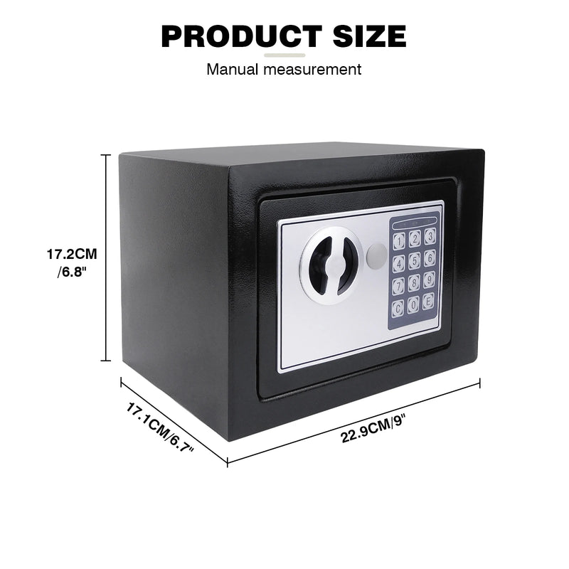 4.6L/8.5L/16L Safes for Home+ 2 Manual Override Keys,Security Safe Cash Box with Double Digital Keypad&Safety Key Lock Cabinet