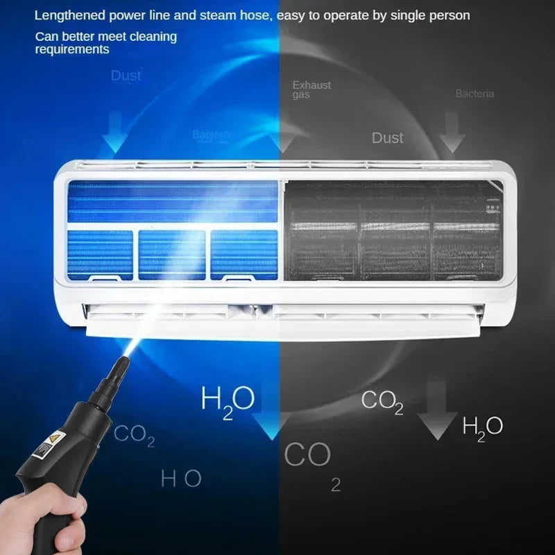 2500W High Temperature and Pressure Handheld Steam Cleaners Air Conditioner Kitchen Hood Car Steam Clean Machine Floor Cleaning