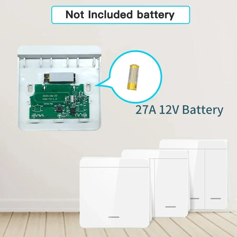 TNCE RF433 Relay Receiver,Wireless Light Switch 433Mhz Mini Remote Control,1/2/3Gang Wall Transmitter Switch, Led Lamp Fan Smart