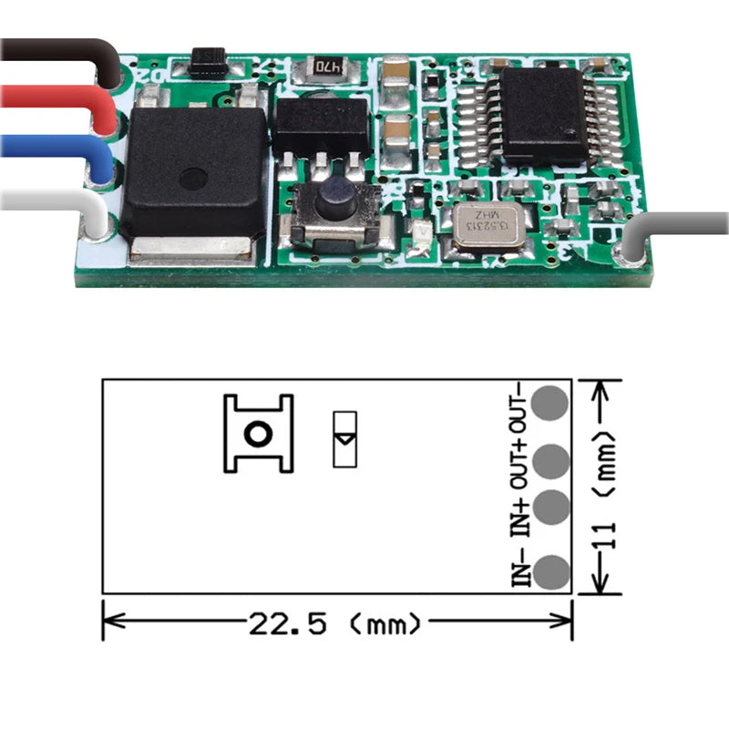 433mhz DC 3.6V 6V 12V 24V 1CH Relay Wireless RF Remote Control Switch Mini Module With Transmitter For Power LED Lamp Light DIY