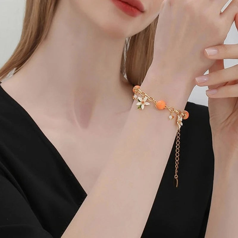 R2LE Trendy Orange Bracelet Jewelry Accessory for Fashionable Individuals Wear