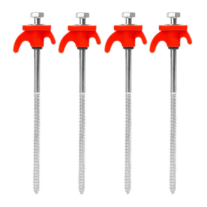 10/2pcs Metal Tent Spikes Camping Pegs Drill in Ground Anchors Heavy Duty Spiral Screw with Hex Socket Stakes Camping Stakes