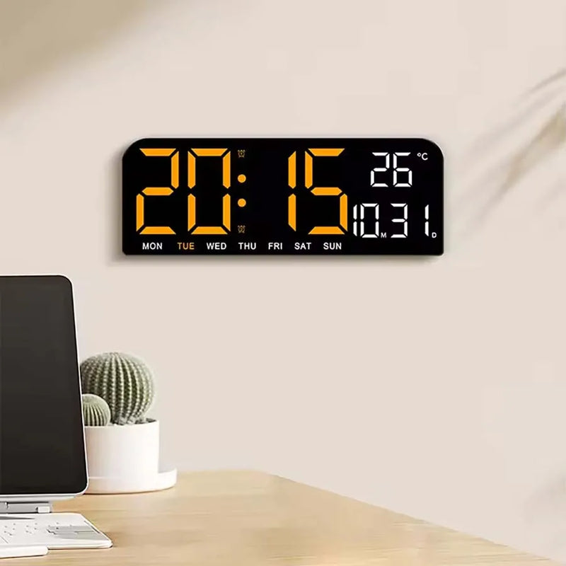 Large Screen LED Digital Bedside Alarm Clock With Temperature Calendar Electronic Table Date Display Home Decor