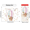 Watercolor Pink Hot Airballoon Cute Animals Cloud Rainbow Wall Stickers for Kids Room Baby Nursery Room Wall Decals Home Decor