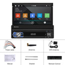 Podofo 4Core 1Din Android Car Stereo 7 ''Retractable Screen Car Radio Carplay Android 2 + 64G Mirror Link GPS WIFI Car Audio