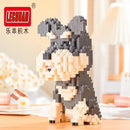 Linkgo Connection Building Blocks Collie Husky Bulldog Corgi Schnauzer 3D Model Animal Dog Mini Bricks Figure Toys For Kid Gift