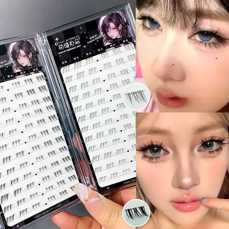 Self-adhesive Lower Lashes Glue-free Underlash Multiple Styles Single Tuft Eyelashes Natural Fox Under Eyelash Novice Eyelashes