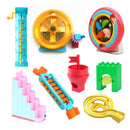 Marble Run Electric Spiral Lift Wheel Roller Coaster Ladder Paino Animal Slide Track Parts Compatible Large Building Blocks Toys