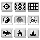 Hapiship 2024 Fashion New Stainless Steel Skull Flame Aircraft Charm Italian Links Fit 9mm Bracelet DIY Making Jewelry DJ106-L