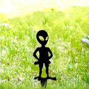 Abstract Alien Silhouette Garden Stake, Father's Day Metal Outdoor Home Decor, Lawn Art for Yard, Patio, Flowerbed