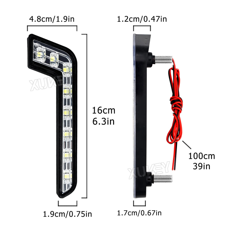 Pair Universal Daytime Running Light 8LED SMD 12V L-Shaped 7-Style DRL White Bright Waterproof Front Bumper Driving Fog Lamp Car