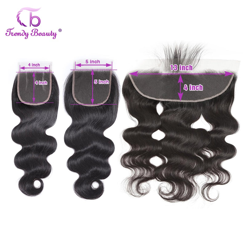 Indian Body Wave Lace Closure Human Hair 4x4 Lace Closure Middle/Free/Three 5x5 Lace Closure Trendy Beauty Closure Only