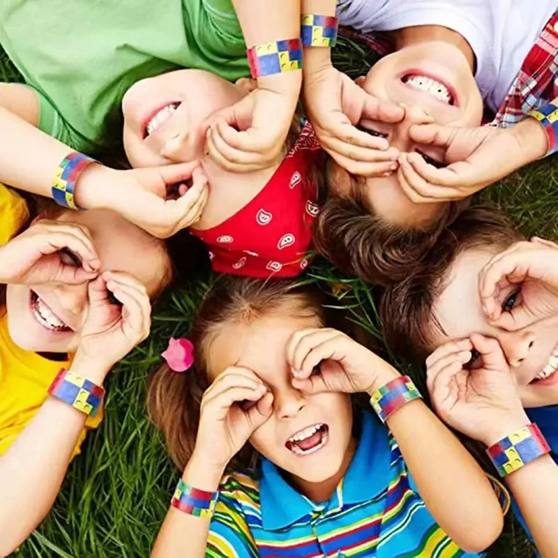 10/30pcs Building Block Slap Bracelets For Kids Party Favor, Toy Bracelets, Bracelet Band Birthday Party Gift For Boys And Girls