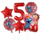 6pcs Disney Lilo & Stitch Party Balloons Stitch 32" Number Balloon set Baby Shower Birthday Party Decorations Kids Toy Gifts