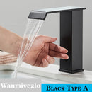Smart Sensor Bathroom Basin Faucet Intelligent Black Automatic Sense Brass Cold Hot Water Mixer Waterfall Crane Deck Mount