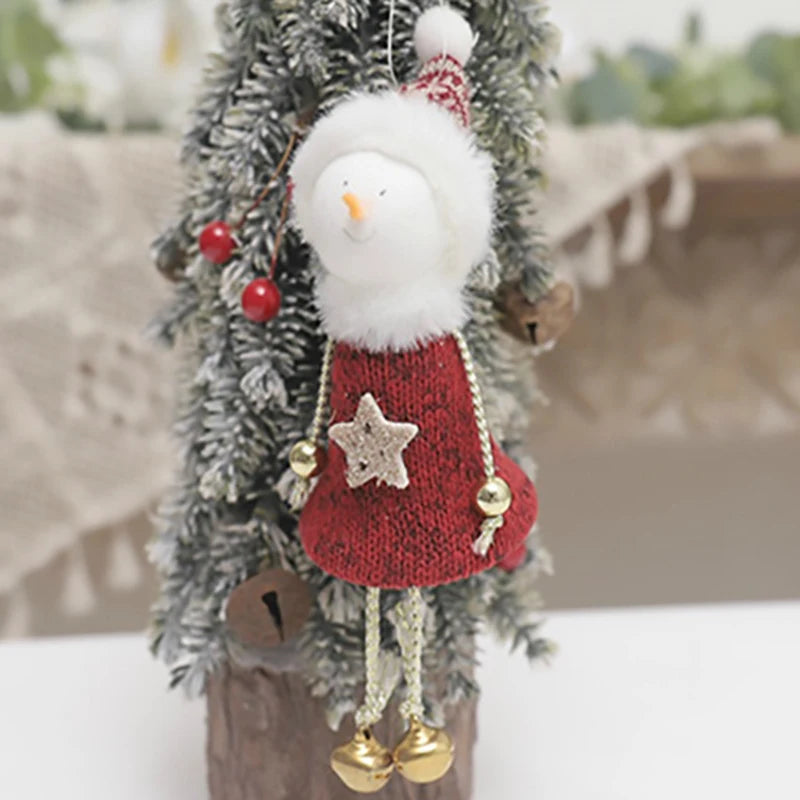 Plush Angel Doll Christmas Tree Pendant Decor Reindeer Snowman Santa Claus Doll New Year Kids Gift Christma Home Decor Navidad