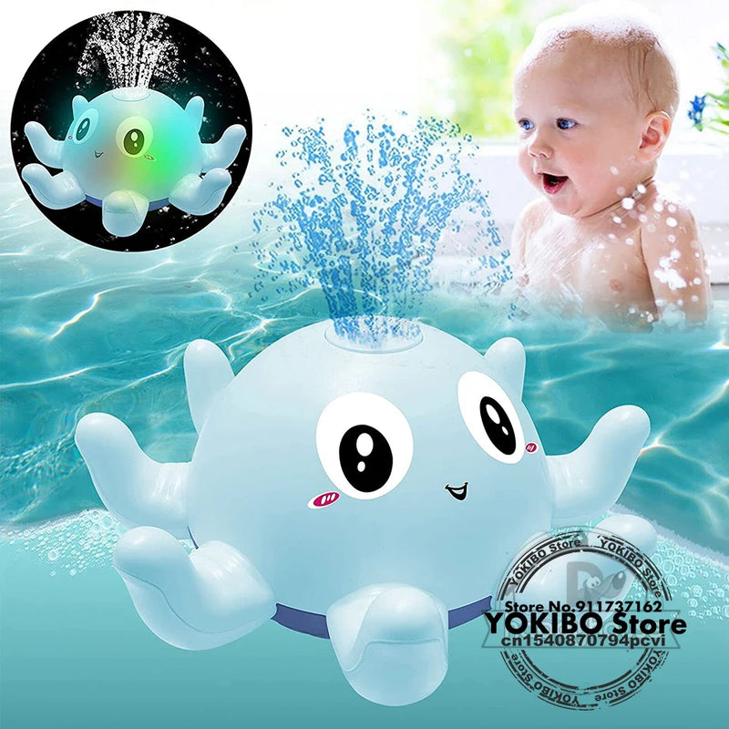 Baby Bath Toys Spray Water Shower Bathing Toys for Kids Electric Whale Bath Ball with Light Music LED Light Toys ool Bathtub Toy