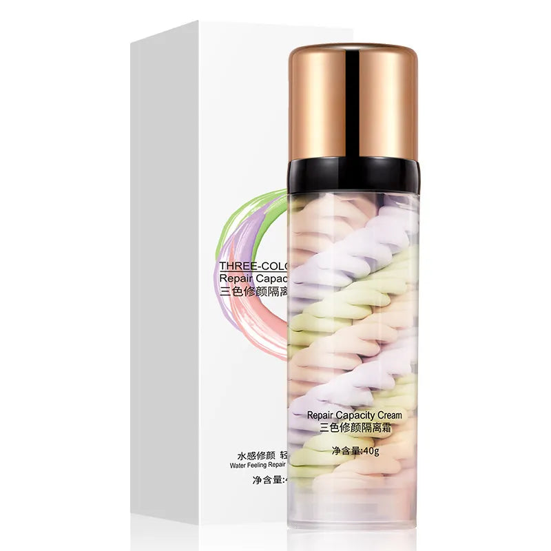 Three Colors Liquid Concealer Mixed Isolation Lotion Makeup Invisible Pore Moisturizing Bright Skin Face Primer Base Foundation