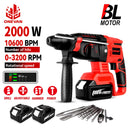 ONEVAN Rechargeable Electric Rotary Hammer 10600BPM Cordless Hammer Impact Drill Woodworking Power Tools For 21V  18V Battery
