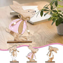 New In Wooden Easter Rabbit Standing Bunny Wood Craft Ornaments For Home Kids Room Easter Party Desktop Decoration Supplies