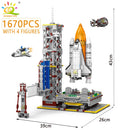 HUIQIBAO Aviation Spaceport Model Space Shuttle Rocket Launch Center Construction Building Blocks MOC Spaceship Kids Bricks Toy