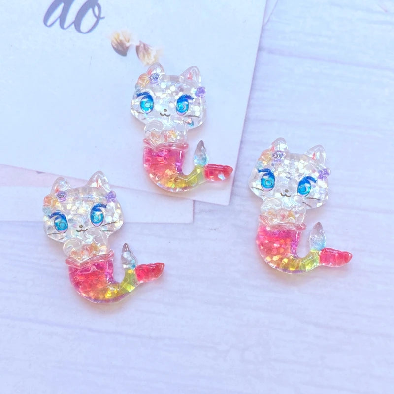 10Pcs New Mini Cute Cartoon Ocean Series Flat back Resin Cabochons Scrapbooking DIY Jewelry Craft Decoration Accessorie