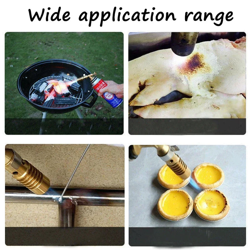 Portable Flame Gun Butane Burner High Temperature Welding Gas Lighter Torch Outdoor Camping BBQ Flame Butane Heat Welding Torch