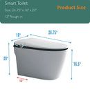 Luxury Smart Toilet with Bidet Seat Built-in, Intelligent Toilet Auto Open/Close Seat, Foot Sensor, LED Display,Night Light