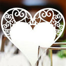 50pcs/set Wedding Table Decoration Place Cards Laser Cut Bird Heart Floral Wine Glass Place Cards For Party Decoration