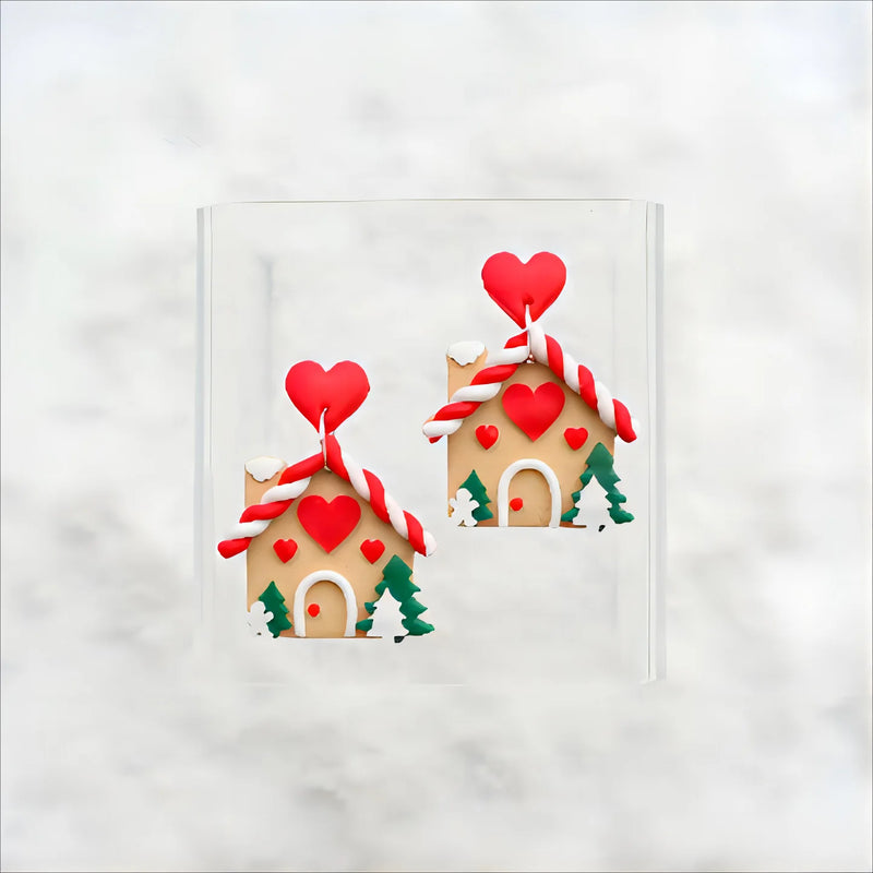 Christmas House/Sexy Red Lips Shape Earrings Polymer Clay Cutters Cutting Molds DIY Jewelry Decoration Making