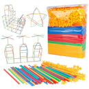 100pcs Children's DIY Educational Straw Blocks Creative Assembling And Building Toys Parent-child Interaction Kindergarten Gifts