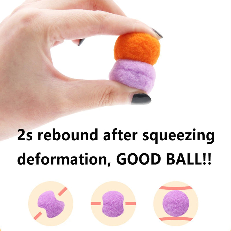 Funny Cat Toys Stretch Plush Ball Mini Shooting Gun Games Interactive Launch Training Toy For Pet Kitten Cat Pom Pom Plush Balls