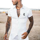 Men's shirt printed lapel summer short-sleeved Hawaiian simple new style daily vacation breathable casual and comfortable