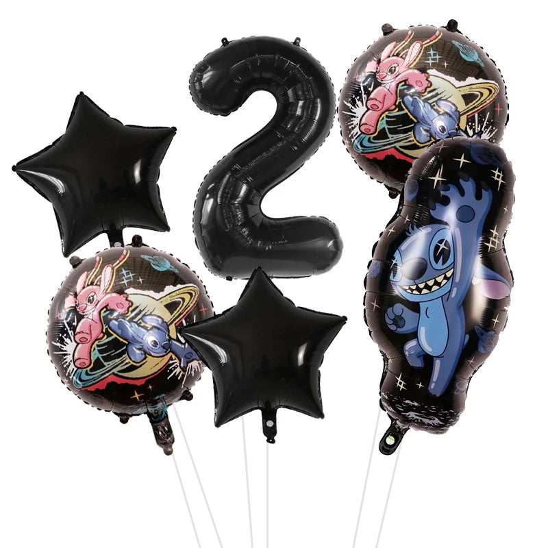 6pcs Disney Lilo & Stitch Party Balloons Stitch 32" Number Balloon set Baby Shower Birthday Party Decorations Kids Toy Gifts