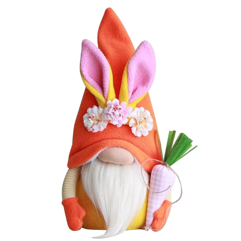 Easter Bunny Gnome And Flower Easter Decoration Ornament Gift Soft and Safe Material Easter Faceless Doll Indoor Ornament