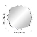 Wisfor Scalloped Edge Beveled Frameless Bathroom Wall Mirror for Living romm, Bedroom, Entrance