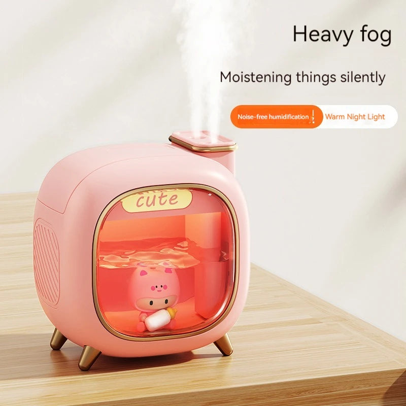 New mini USB double spray moe wa humidifier home bedroom night light aroma hydration spray air humidifier small gift