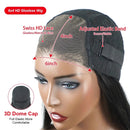 220% Brazilian Yaki Kinky Straight Human Hair Wigs Pre Cut Glueless Wig Human Hair Ready To Wear And Go Preplucked For Women