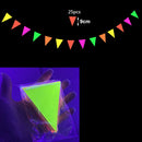 Glow Neon Party Supplies Neon Paper Garland Tassels Triangle Flags Bunting Birthday Party Wedding Black Light Reactive UV Decor