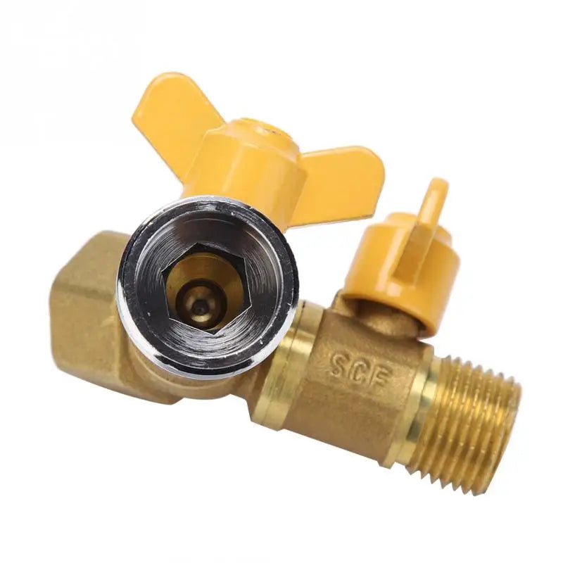 G1/2 Brass  2 Way Tap Adapter Garden Irrigation 2 Way Double Tap Hose Adapter Dual Faucet Connector Adapter