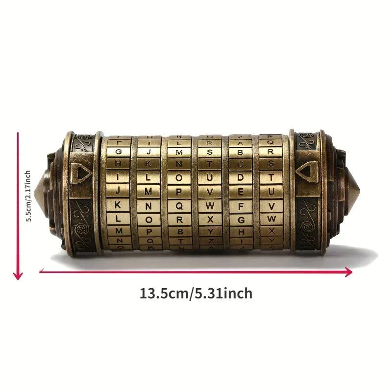 Leonardo Da Vinci Code Toys Metal Cryptex Locks Wedding Gifts Valentine's Day Gift Letter Rings Password Escape Chamber Props