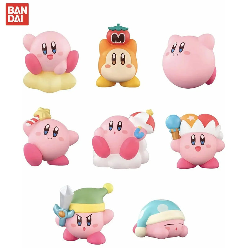 8pcs Anime Games Kirby Action Figures Toys Pink Cartoon Kawaii Kirby PVC Cute Figure Action Toy Christmas Gift for Children